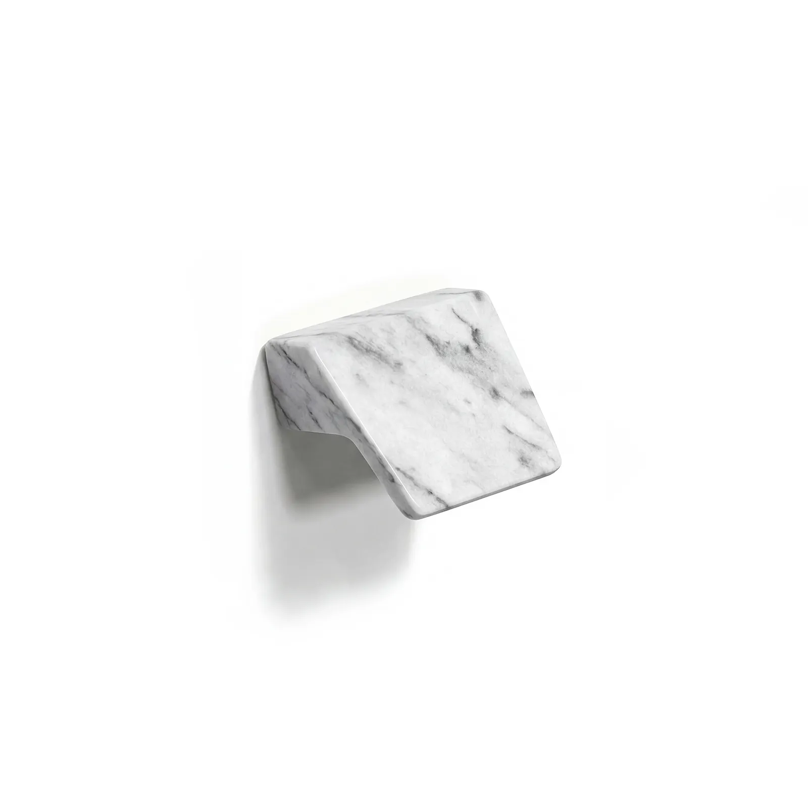 Double face 8198-40 Double Face white marble finish edge-pull knob, angled cabinet handle